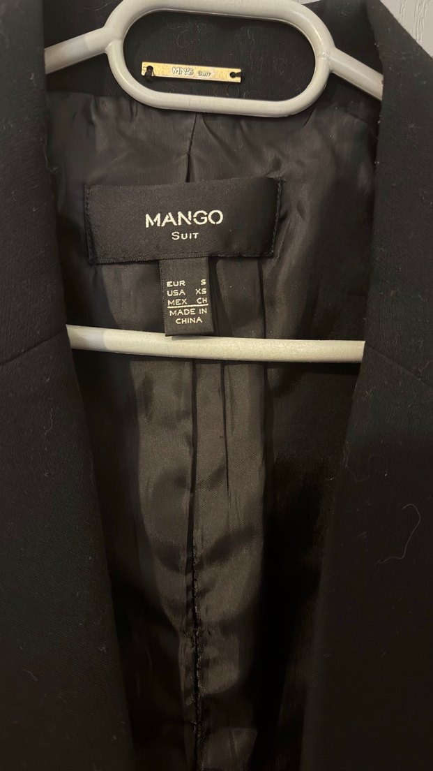 Kadın Siyah Düğmeli Midi Blazer Ceket - Görsel 4