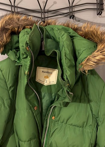 Kemerli Yeşil Kadın Kış Montu - Görsel 2