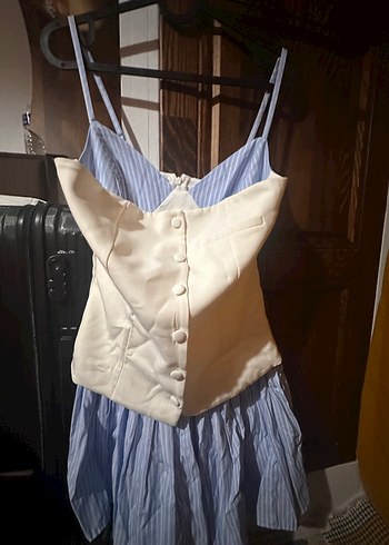 Zara Pastel Mavi Mini Hemşire Korsesielbise - Görsel 4