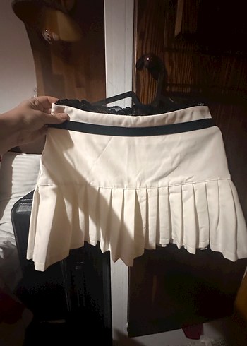 Quzu krem Piliseli Mini Etek - Görsel 2