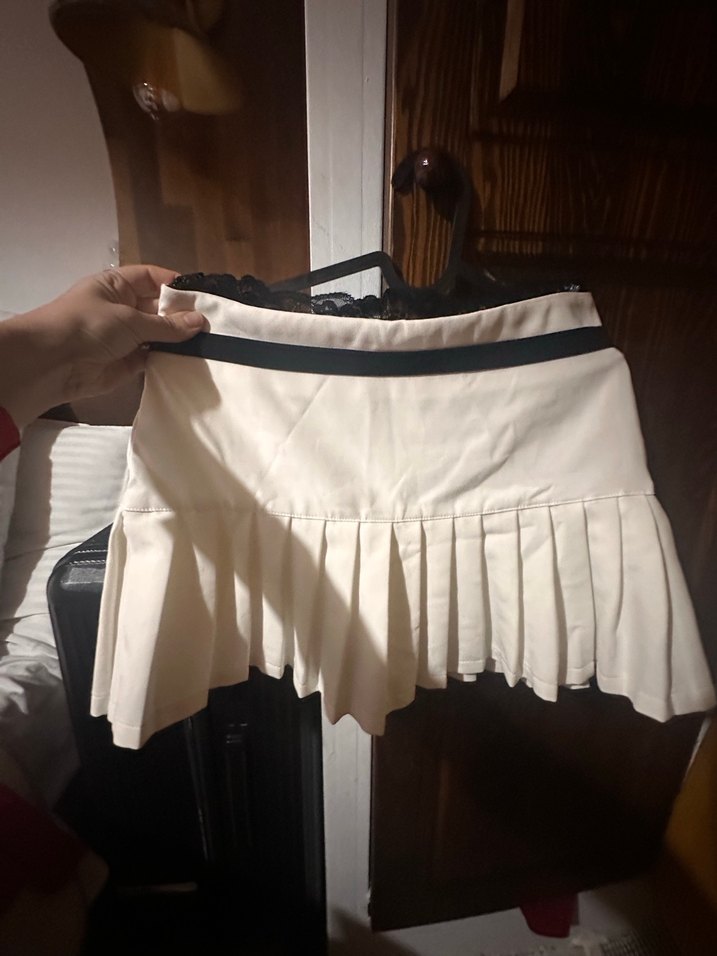 Quzu krem Piliseli Mini Etek - Görsel 2