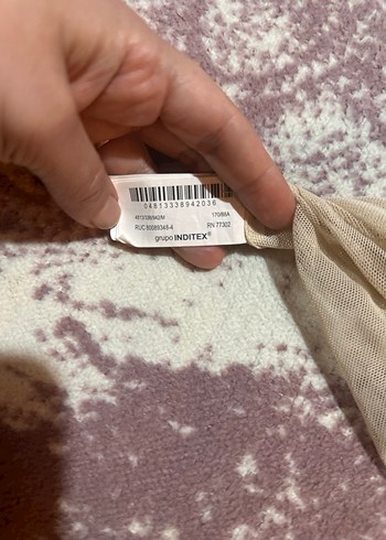 Zara Bej  Drapeli Straplez Bluz - Görsel 4