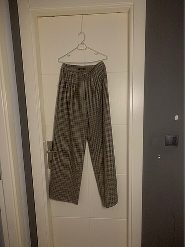 Ekoseli Cepli Kumaş Pantolon