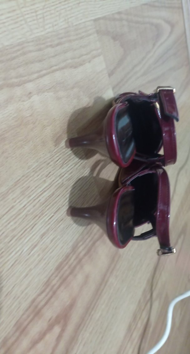 Bordo Rugan Tokalı Stiletto Kadın Ayakkabı - Görsel 3