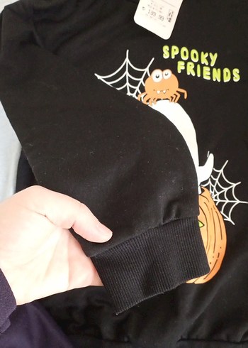 Erkek Çocuk Siyah Kapüşonlu Baskılı Sweatshirt - Görsel 3