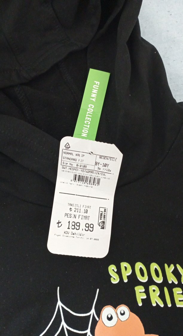 Erkek Çocuk Siyah Kapüşonlu Baskılı Sweatshirt - Görsel 2