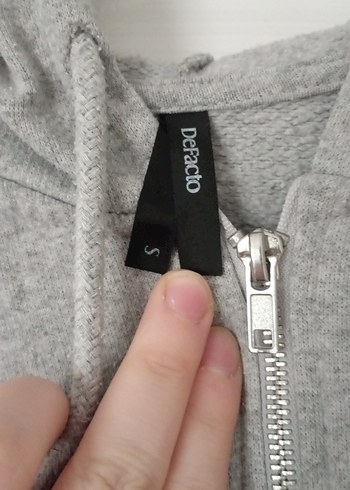 Gri Fermuarlı Kapüşonlu Kadın Sweatshirt - Görsel 6