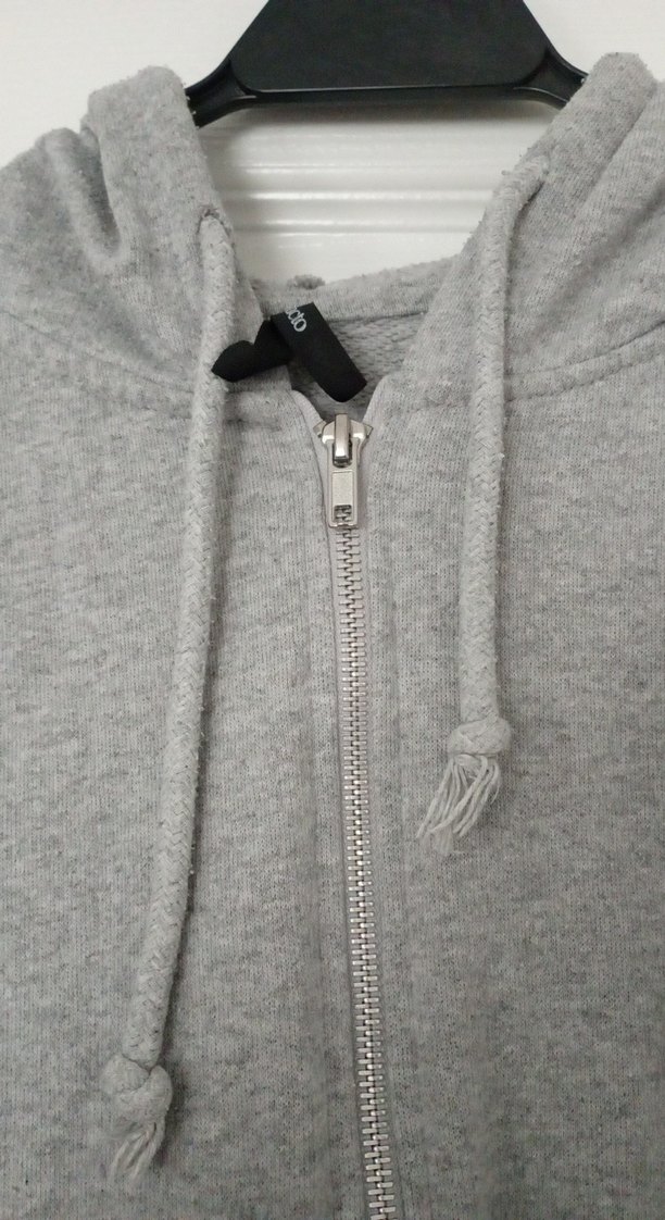 Gri Fermuarlı Kapüşonlu Kadın Sweatshirt - Görsel 5