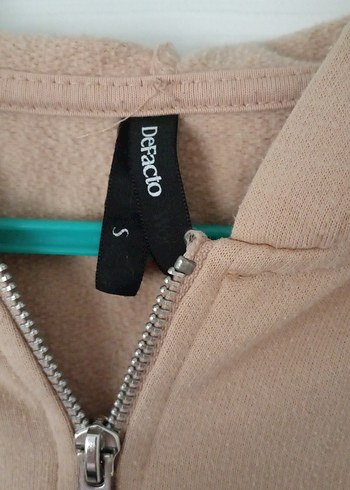 Bej Kapüşonlu Fermuarlı Kadın Sweatshirt - Görsel 2