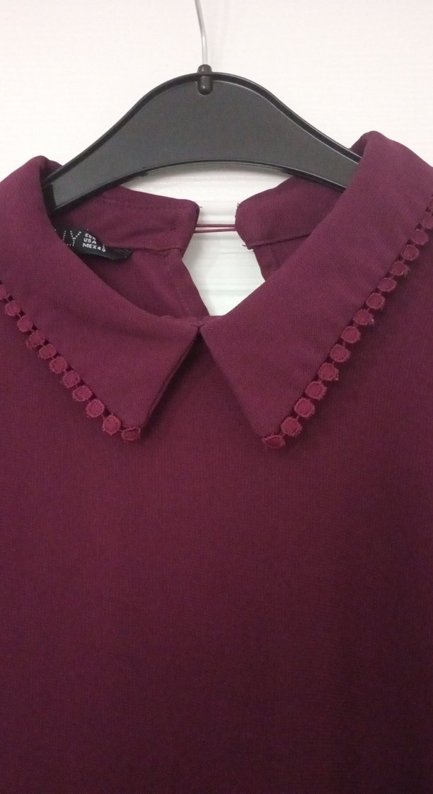 Uzun Kollu Bordo Nakışlı Bohem Tunik - Görsel 5