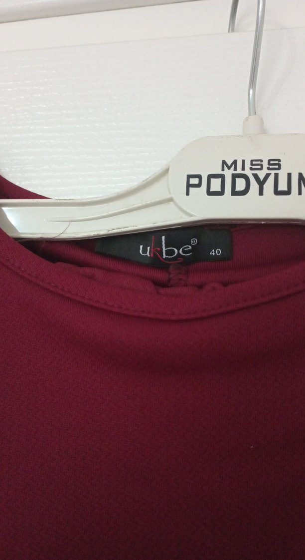 Bordo Fırfırlı Uzun Kollu Kadın tunık etek ıkılı takım - Görsel 5