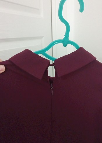 Bordo Nakışlı Uzun Kollu Bohem Tunik - Görsel 7