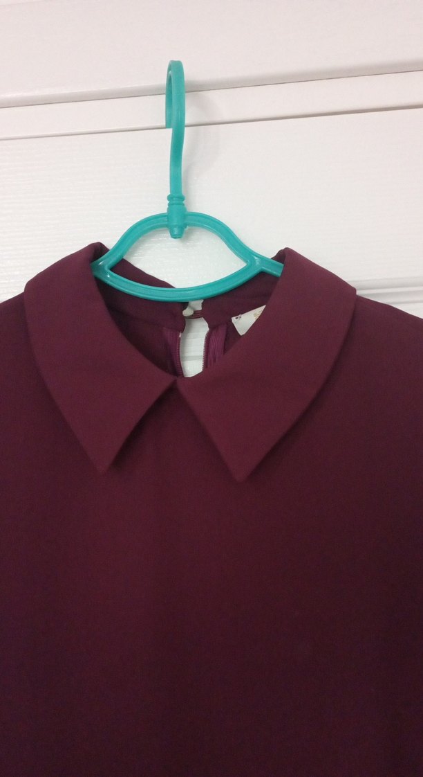 Bordo Nakışlı Uzun Kollu Bohem Tunik - Görsel 5