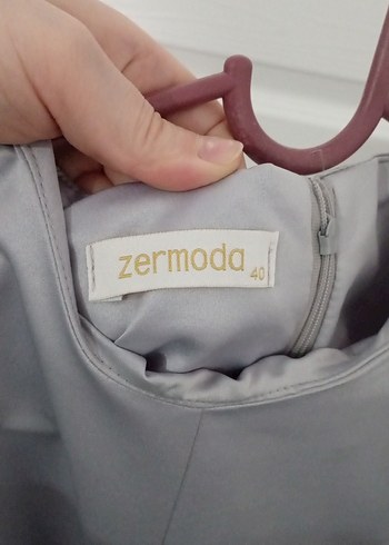 Gri Drapeli Uzun Kadın Elbise - Görsel 3