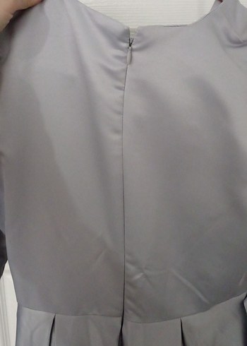 Gri Drapeli Uzun Kadın Elbise - Görsel 4