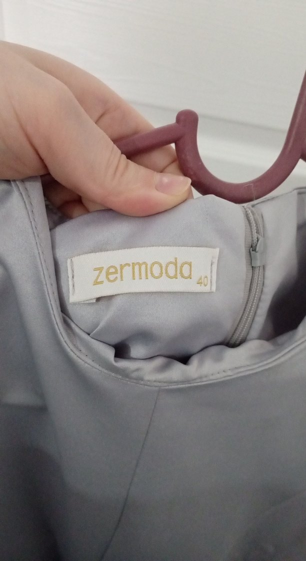 Gri Drapeli Uzun Kadın Elbise - Görsel 3