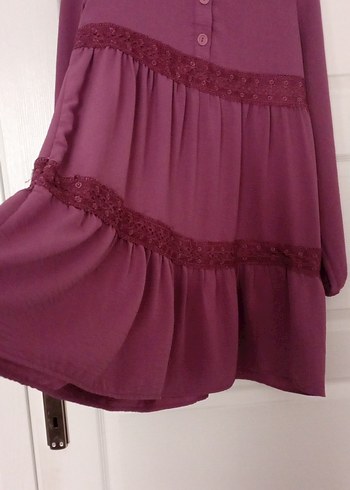 Bordo Uzun Kollu Bohem Triko Tunik - Görsel 6