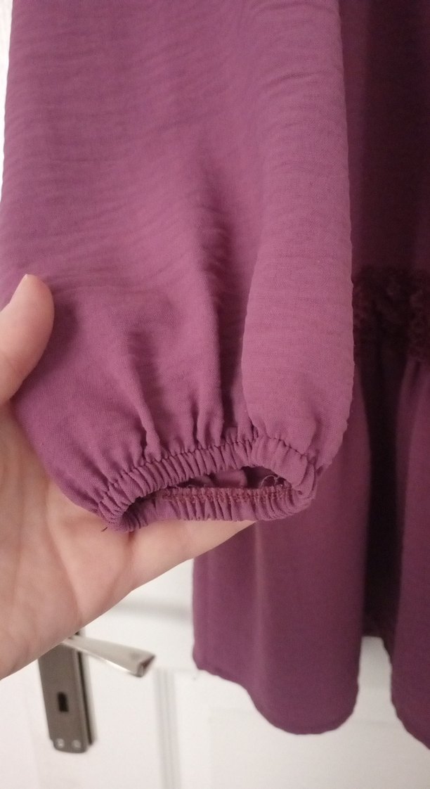 Bordo Uzun Kollu Bohem Triko Tunik - Görsel 2