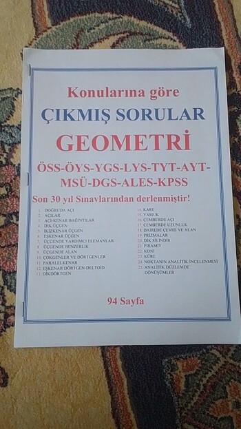 Geometri Çıkmış Sorular 