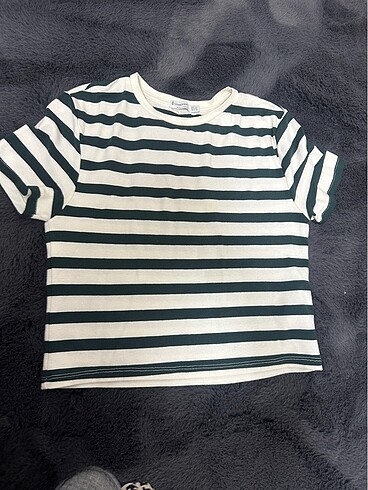 Çizgili kısa t shirt