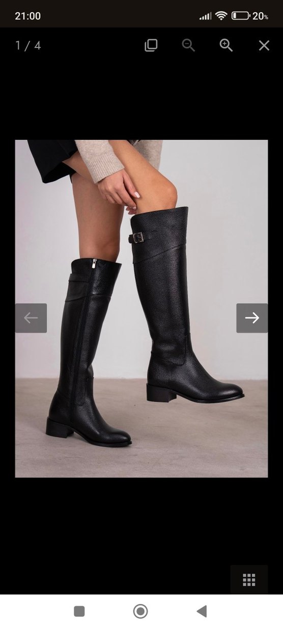 Ecenin Butigi Siyah Hakiki Deri Kadın Çizme - Görsel 3