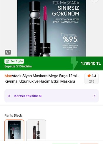 MAC Stack Siyah Maskara - Görsel 4