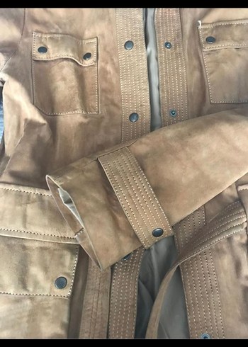 Zara%100 süet Kemerli Ceket - Görsel 5