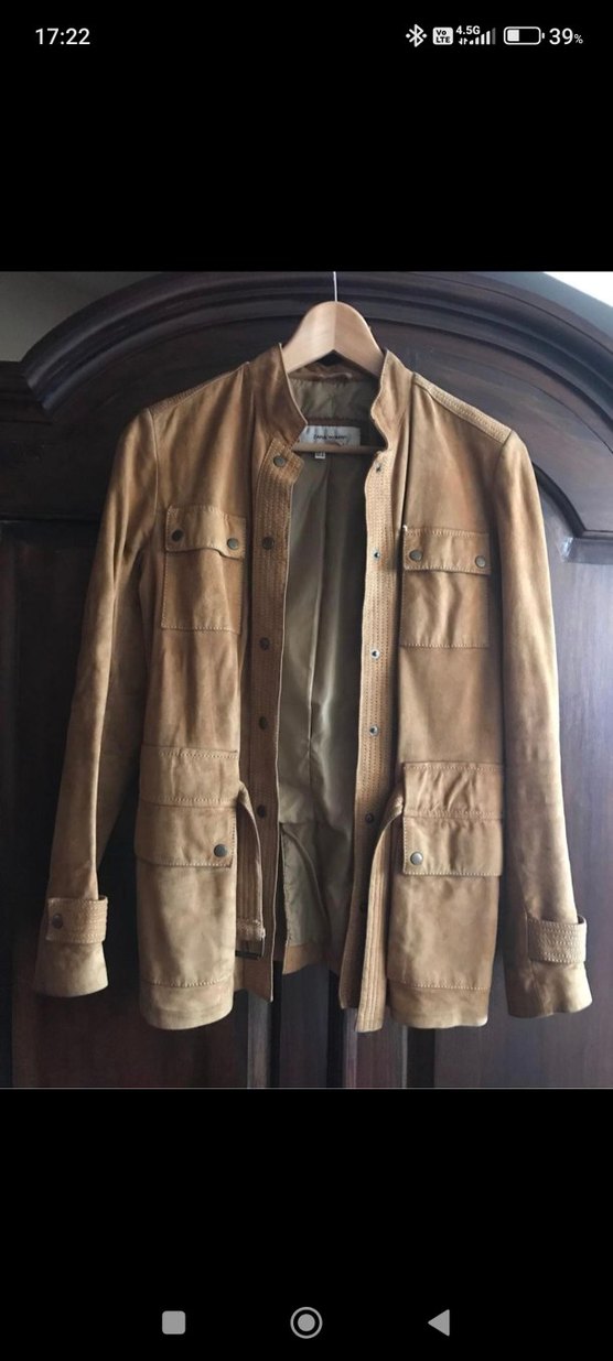 Zara%100 süet Kemerli Ceket - Görsel 4