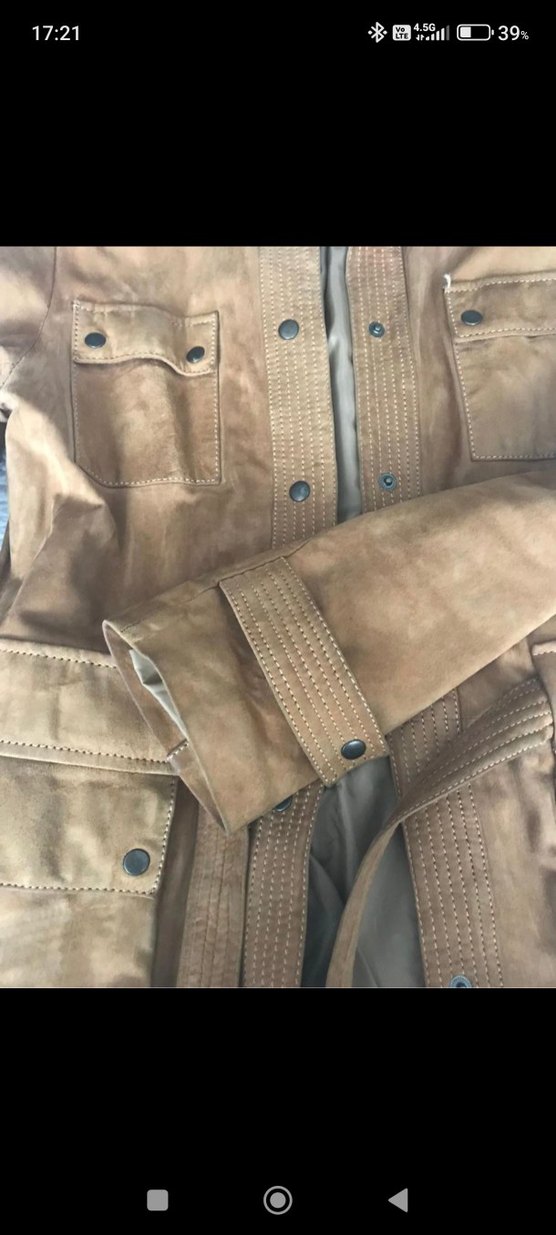 Zara%100 süet Kemerli Ceket - Görsel 5