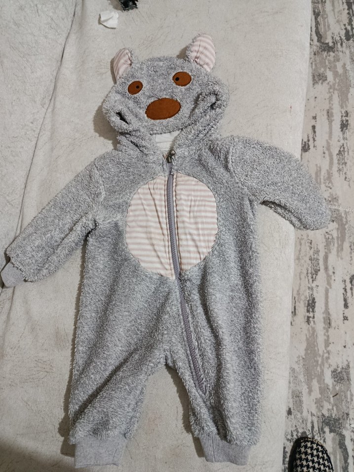 Gri Örgü Bebek Tulumu - Görsel 2