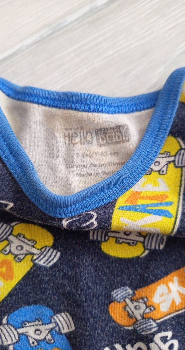 Renkli Baskılı Mavi Erkek Bebek Body - Görsel 2