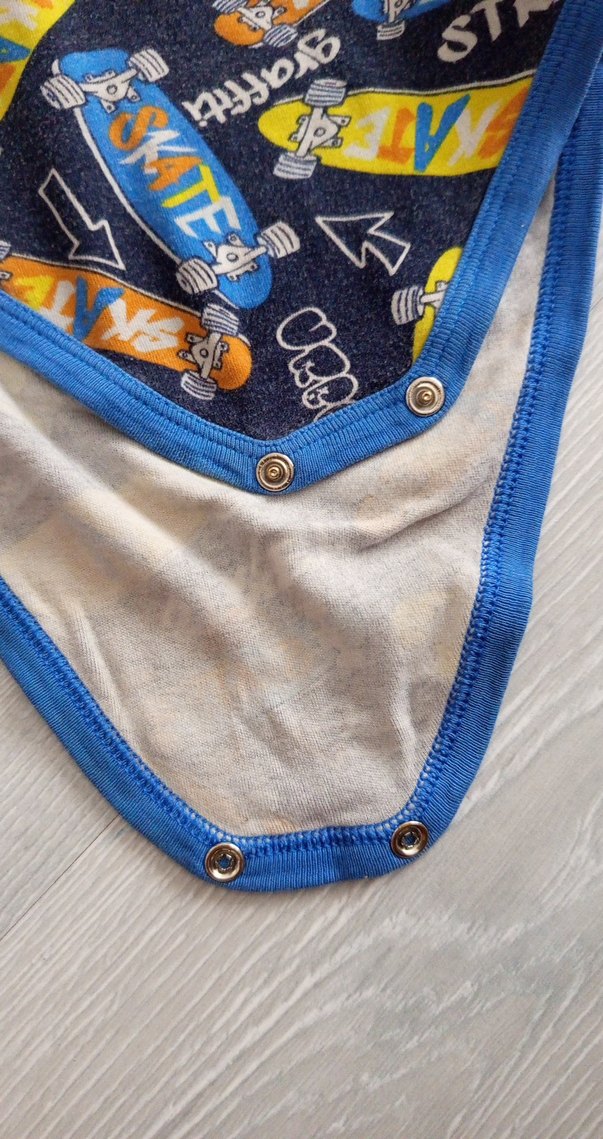 Renkli Baskılı Mavi Erkek Bebek Body - Görsel 3