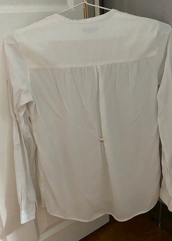 Bershka Uzun Kollu Ekru V Yakalı Kadın Gömlek - Görsel 2