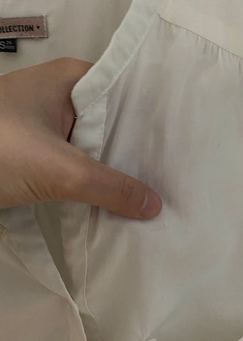 Bershka Uzun Kollu Ekru V Yakalı Kadın Gömlek - Görsel 3