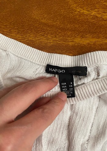 Mango Kadın Beyaz Triko Bluz - Görsel 4