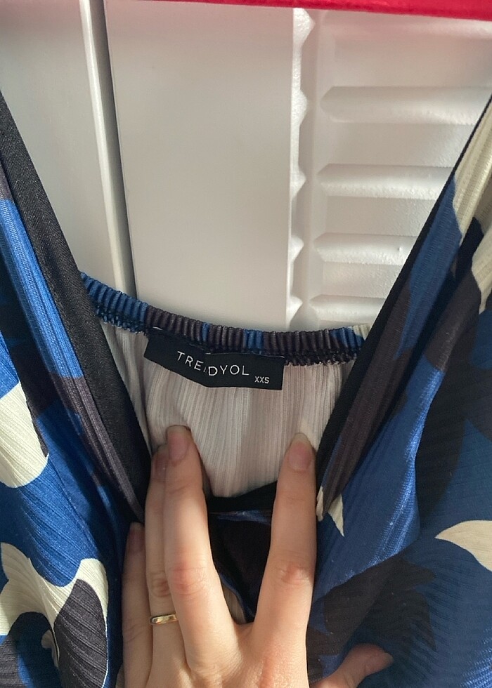 Mavi ara boy Elbise - Görsel 2