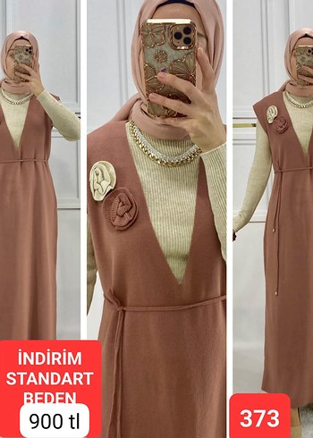 universal Beden bordo Renk Uzun tesettür Triko Elbise Takım