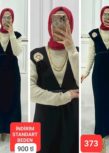 Diğer Uzun tesettür Triko Elbise Takım