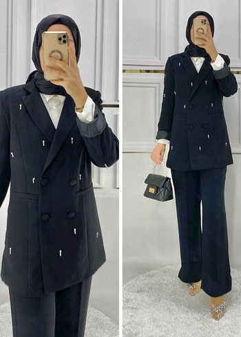 Diğer Siyah Astarlı Blazer Ceket Takım