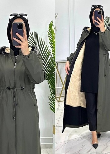 Tesettür parka mont içi kürklü kod ns4197 - Görsel 6