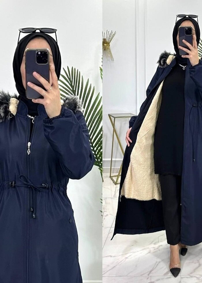 Tesettür parka mont içi kürklü kod ns4197 - Görsel 4