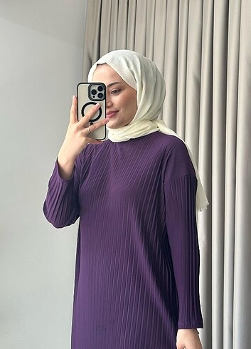 diğer Beden Tesettür piliseli tunik pantolon ikili takım Nora