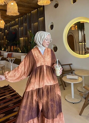 diğer Beden Tesettür pamuklu mango kumaş elbise kod mira