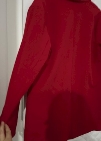 Zara Kadın Kırmızı Düğmeli Midi Blazer