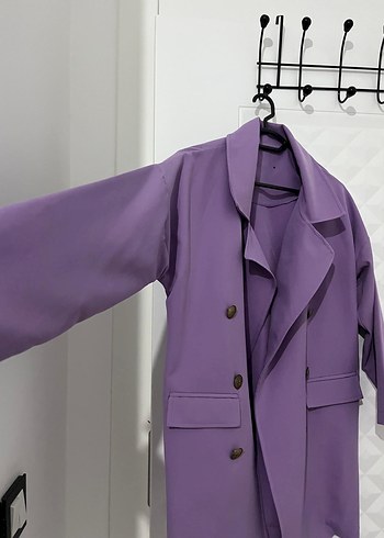 ipekyol Düğmeli Uzun Mor Kadın Blazer Ceket