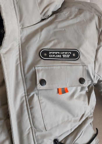 Gri Erkek Street Wear Fermuarlı Ceket