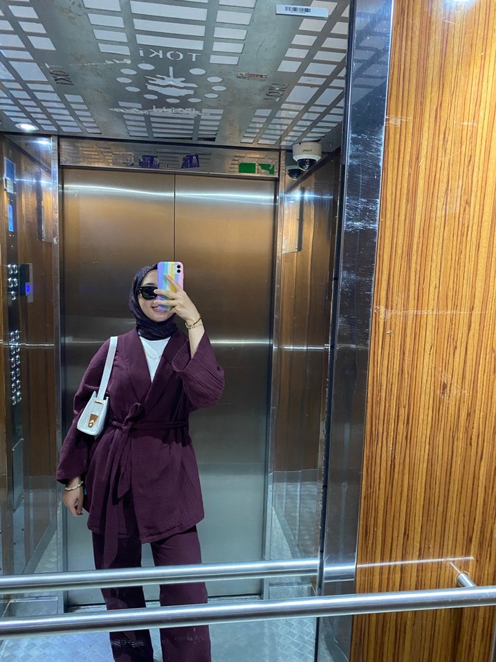 Kadın Bordo Müslin Takım - Görsel 2