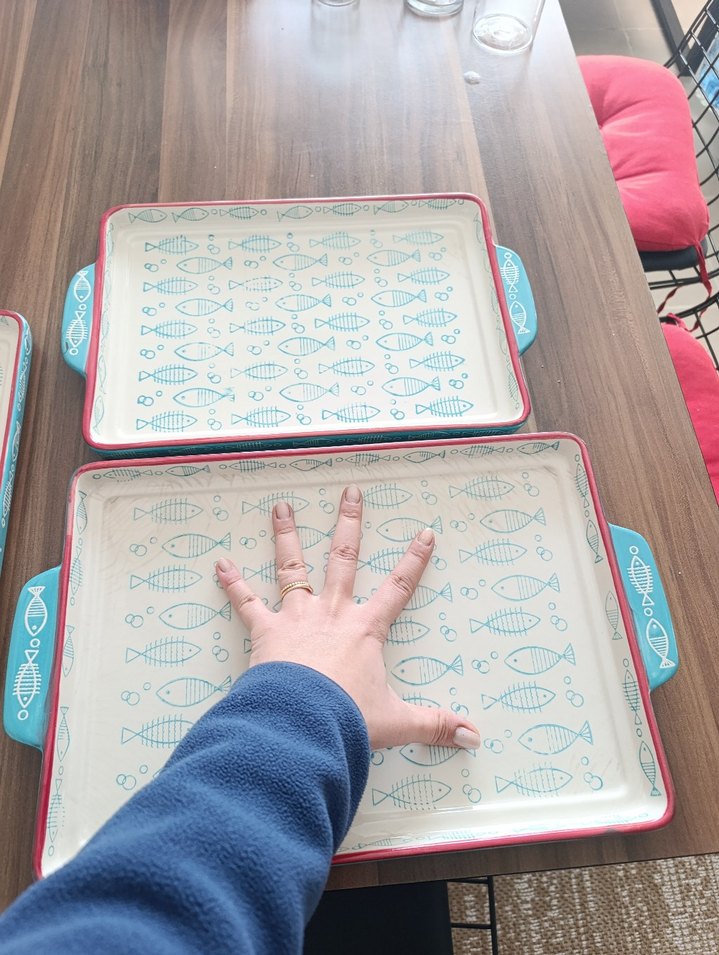 Mavi Balık Desenli Renkli Fırın Kapları Seti - Görsel 3