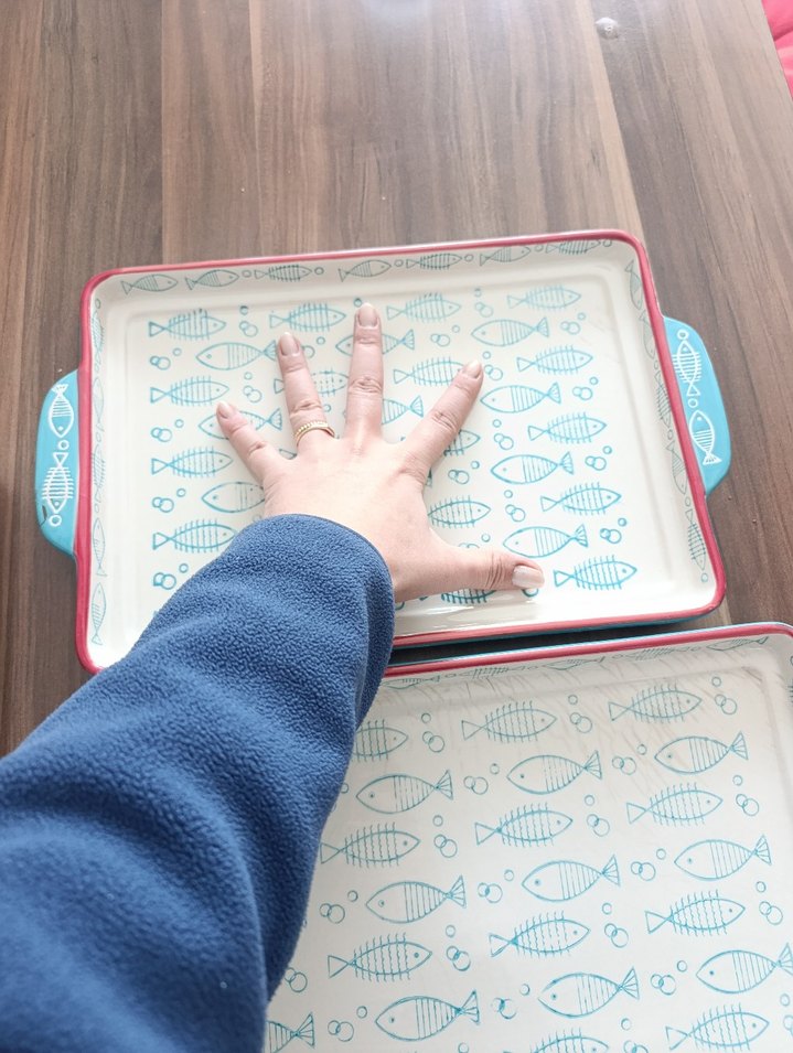 Mavi Balık Desenli Renkli Fırın Kapları Seti - Görsel 4