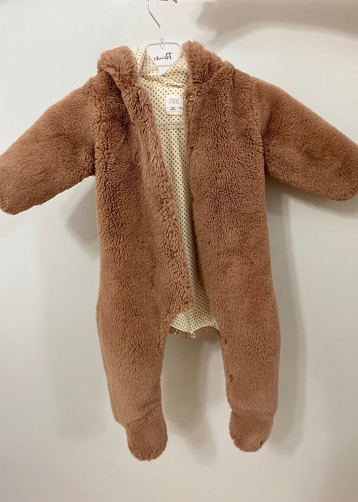 Zara kız bebek kürk tulum - Görsel 2